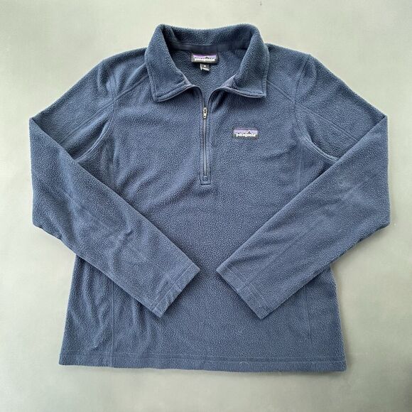 Patagonia Sweaters - Patagonia Micro D Fleece Jacket Womens Medium Blue 1/4 Zip Pullover Lightweight